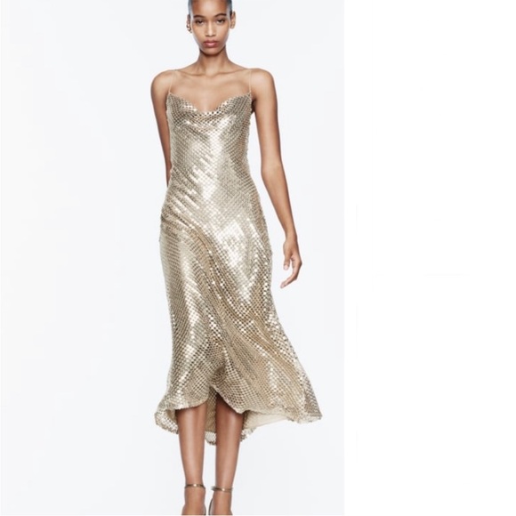 Zara MESH SLIP DRESS - Picture 11 of 15